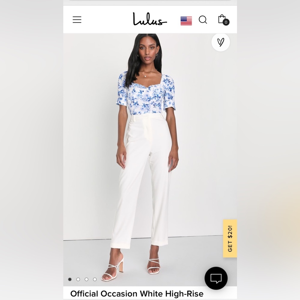 Lulu’s Official Occasion White High-Rise Straight Leg Trouser Pants